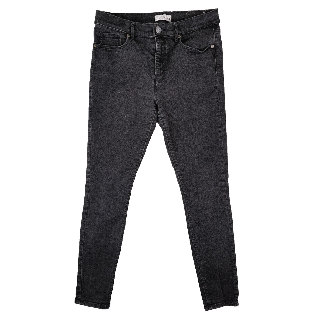 Loft Denim Jeans Women's 29/8 Black 5-Pocket Skinny Ankle Mid Rise Cotton Blend